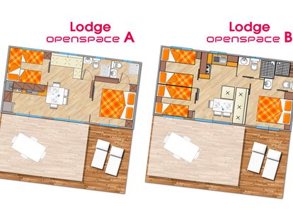Luxuscamping - getrennte Schlafbereiche - Caorle - Centro Vacanze Pra`delle Torri Lodge Openspace B auf Centro Vacanze Pra`delle Torri